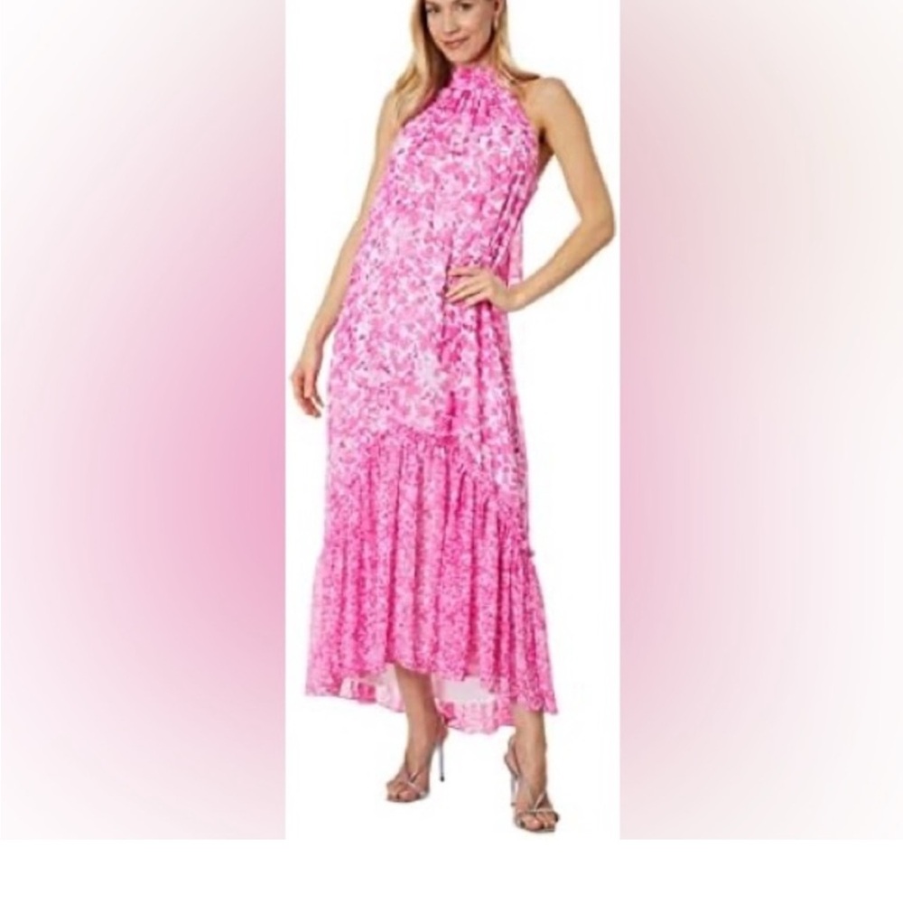 Vince Camuto Pink Floral High Low Dress